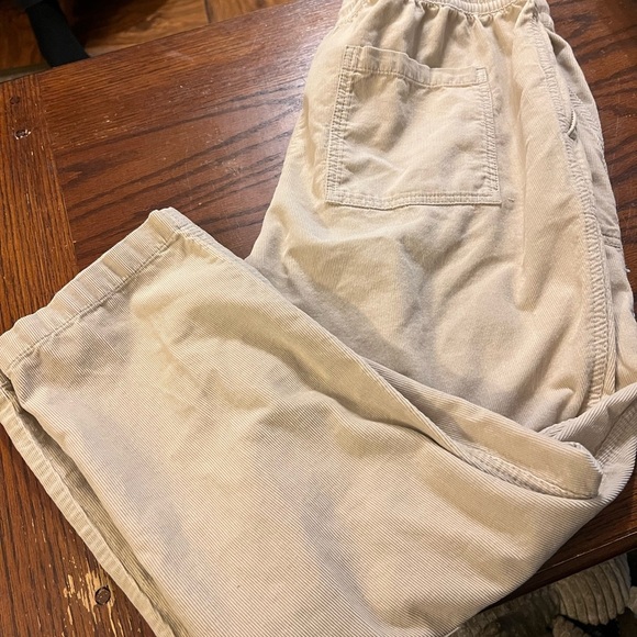 LOFT Tan Corduroy Pants with Relaxed Fit - Picture 1 of 4